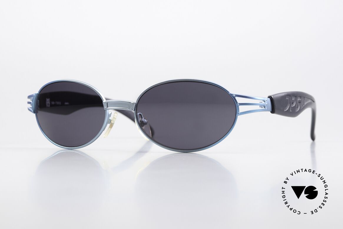 Jean Paul Gaultier 58-7203 Türkis Metallic Brille 1999, sportliche Gaultier Designer-Sonnenbrille von 1999, Passend für Herren und Damen