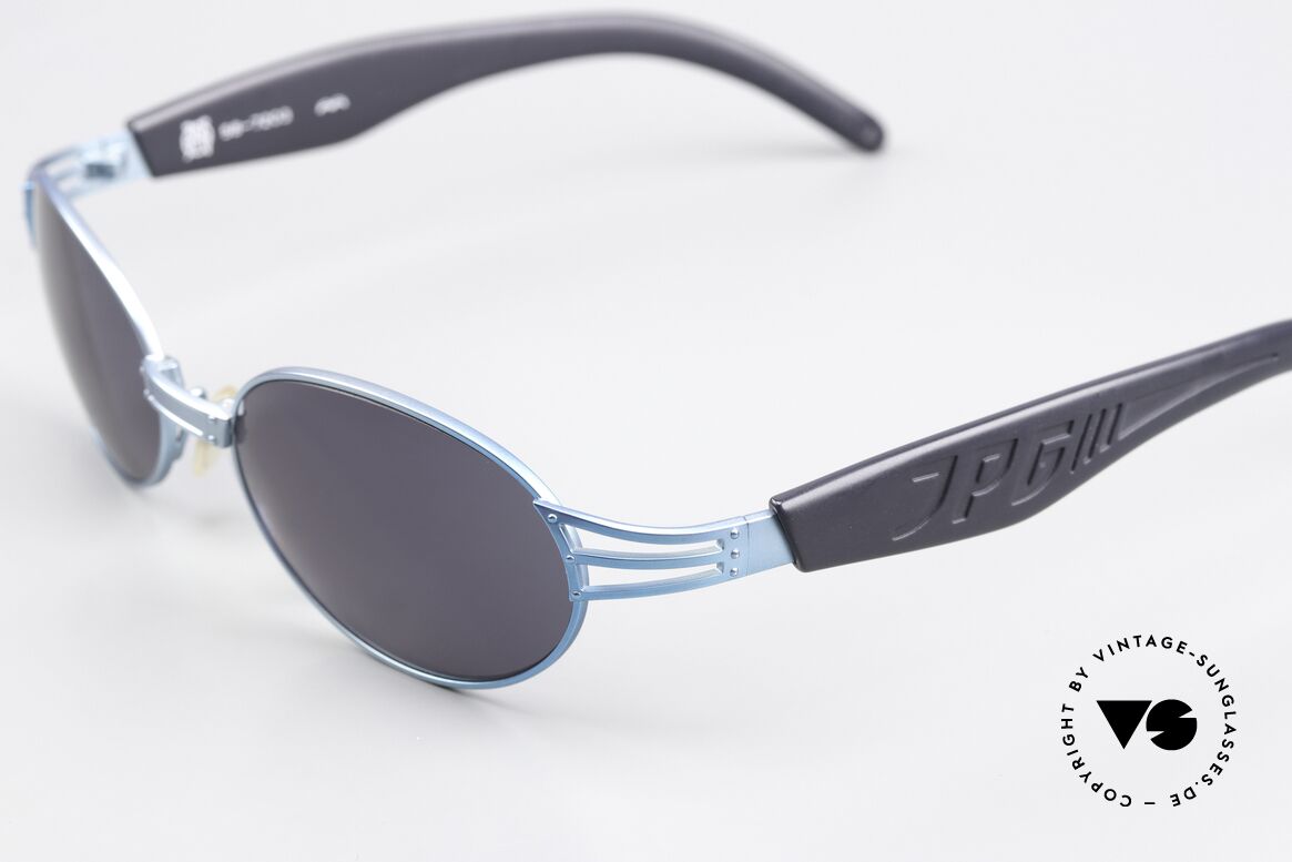 Jean Paul Gaultier 58-7203 Türkis Metallic Brille 1999, Metall-Rahmen glänzt in einer Art "türkis metallic", Passend für Herren und Damen