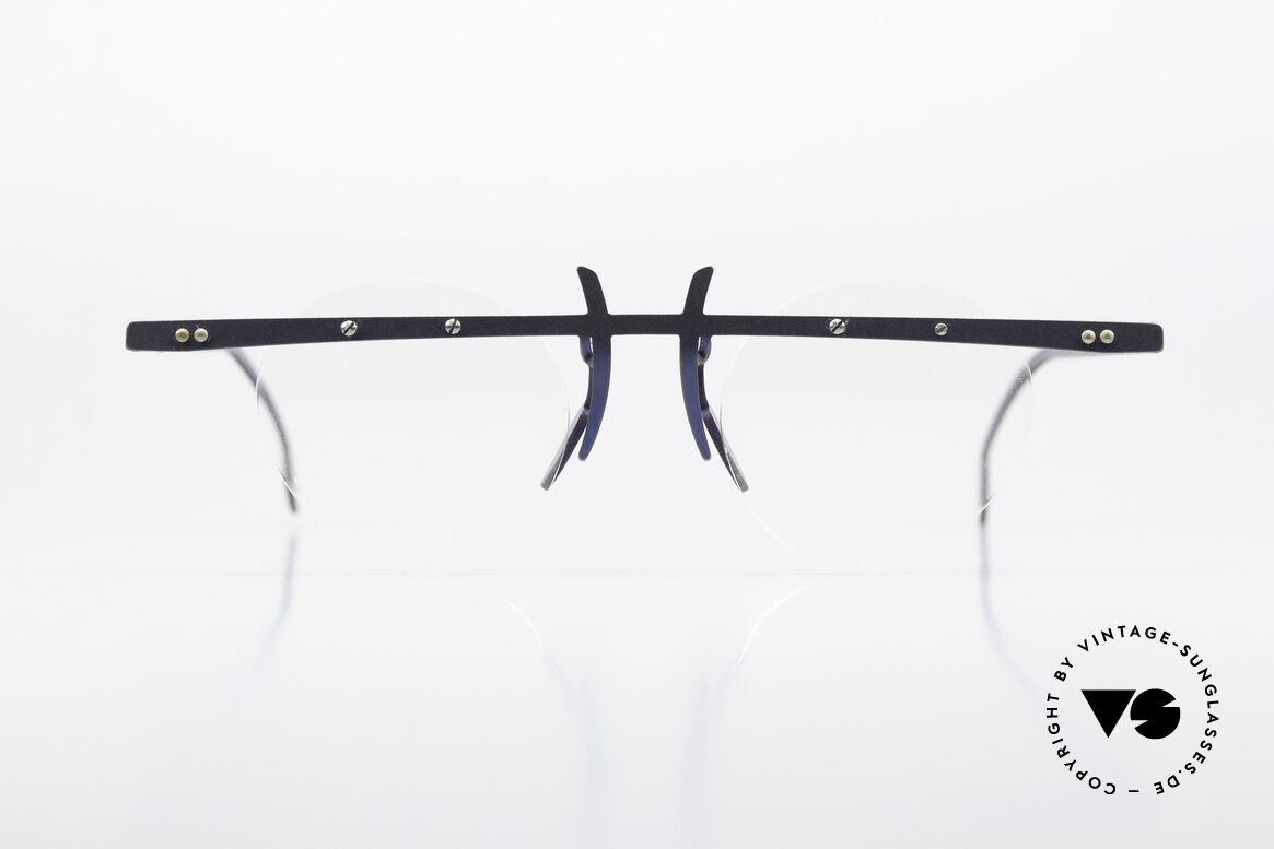 Theo Belgium Tita VI 9 90er Brille Blau Metallic, Theo Belgium: die eigenwilligste Brillenmarke, weltweit, Passend für Damen