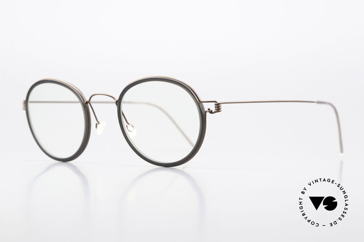 Lindberg Lex 47 Air Titan Rim Designerbrille Matt Bronze, Azetat-Innenrand = "matt grau", Gr. 47/25, Bügel 145mm, Passend für Herren und Damen