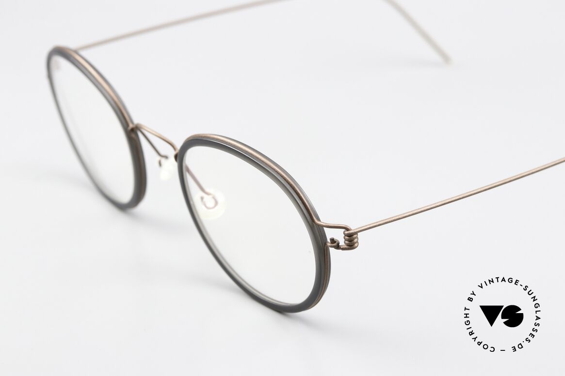 Lindberg Lex 47 Air Titan Rim Designerbrille Matt Bronze, markant veredelte Air Titanium Version mit Azetat-Rand, Passend für Herren und Damen