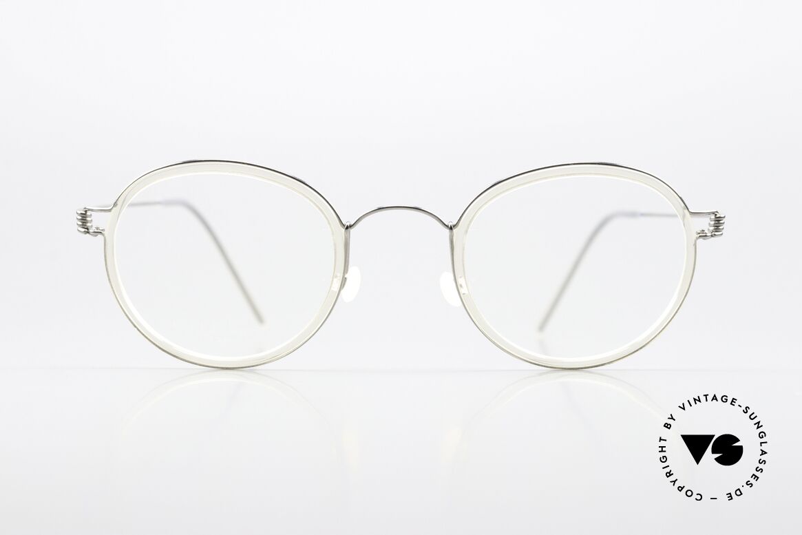 Lindberg Lex 45 Air Titan Rim Brille In Silber Und Kristall, Unisex-Modell LEX, Rahmen in color P10 = shiny silver, Passend für Herren und Damen