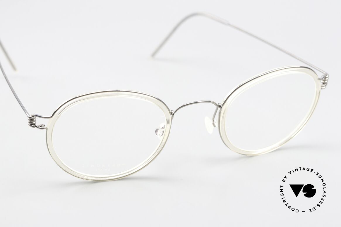 Lindberg Lex 45 Air Titan Rim Brille In Silber Und Kristall, ungetragenes Designerstück + orig. Lindberg Magnet-Etui, Passend für Herren und Damen