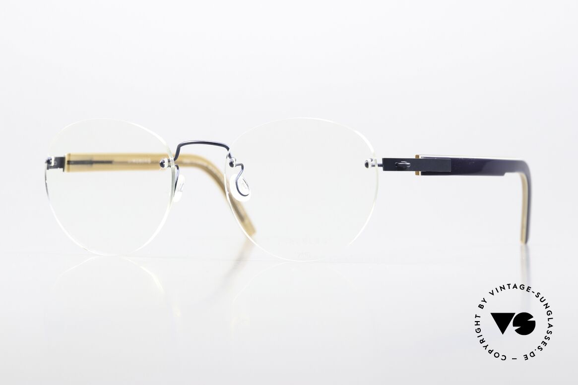 Lindberg 2110 Spirit Titan Brille Blau Metallic Hellbraun, LINDBERG Spirit Titanium Fassung, Modell 2110, 46, Passend für Herren und Damen
