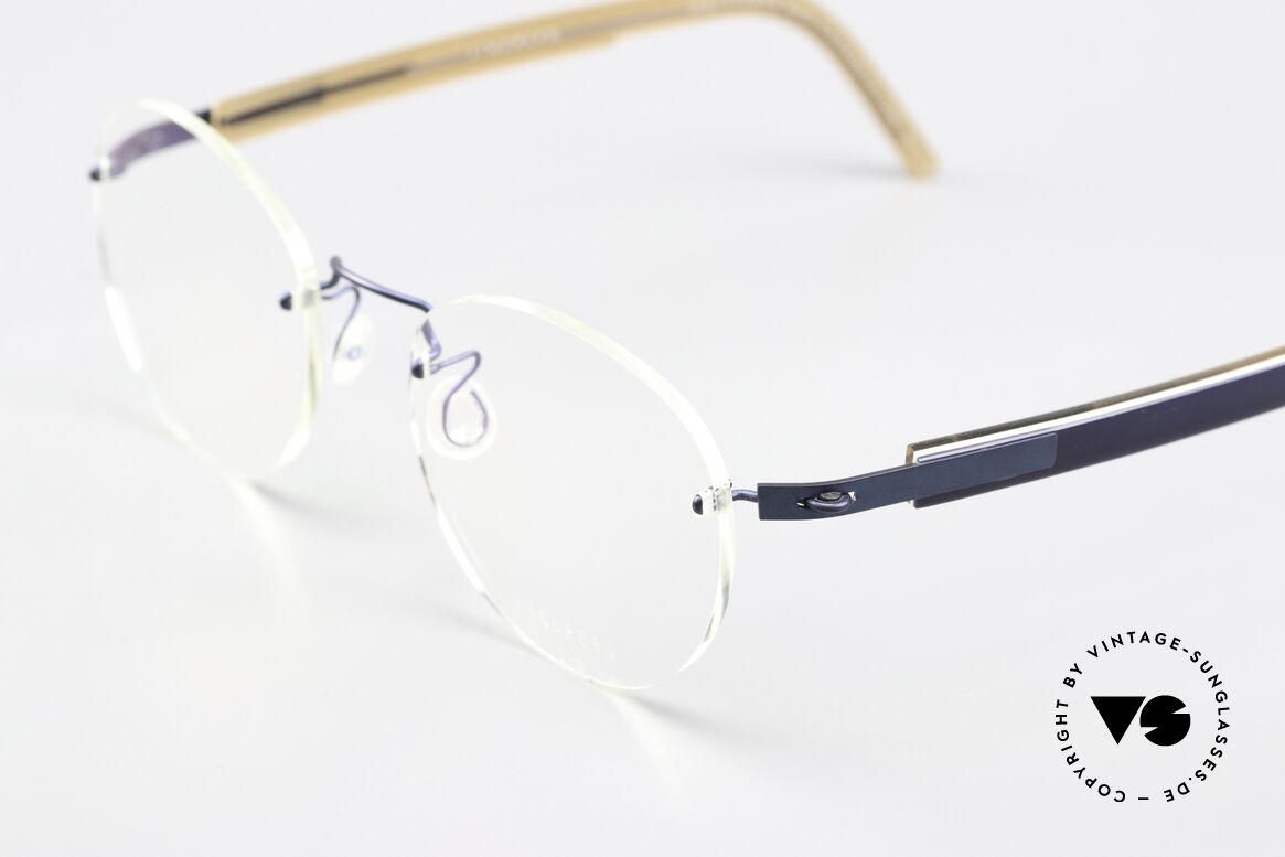 Lindberg 2110 Spirit Titan Brille Blau Metallic Hellbraun, so zeitlos, stilvoll und innovativ = Prädikat "VINTAGE", Passend für Herren und Damen