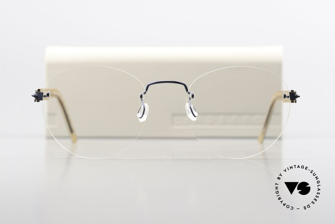 Lindberg 2110 Spirit Titan Brille Blau Metallic Hellbraun, sehr flexibel & elastisch (Glasform ist ggf. veränderbar), Passend für Herren und Damen