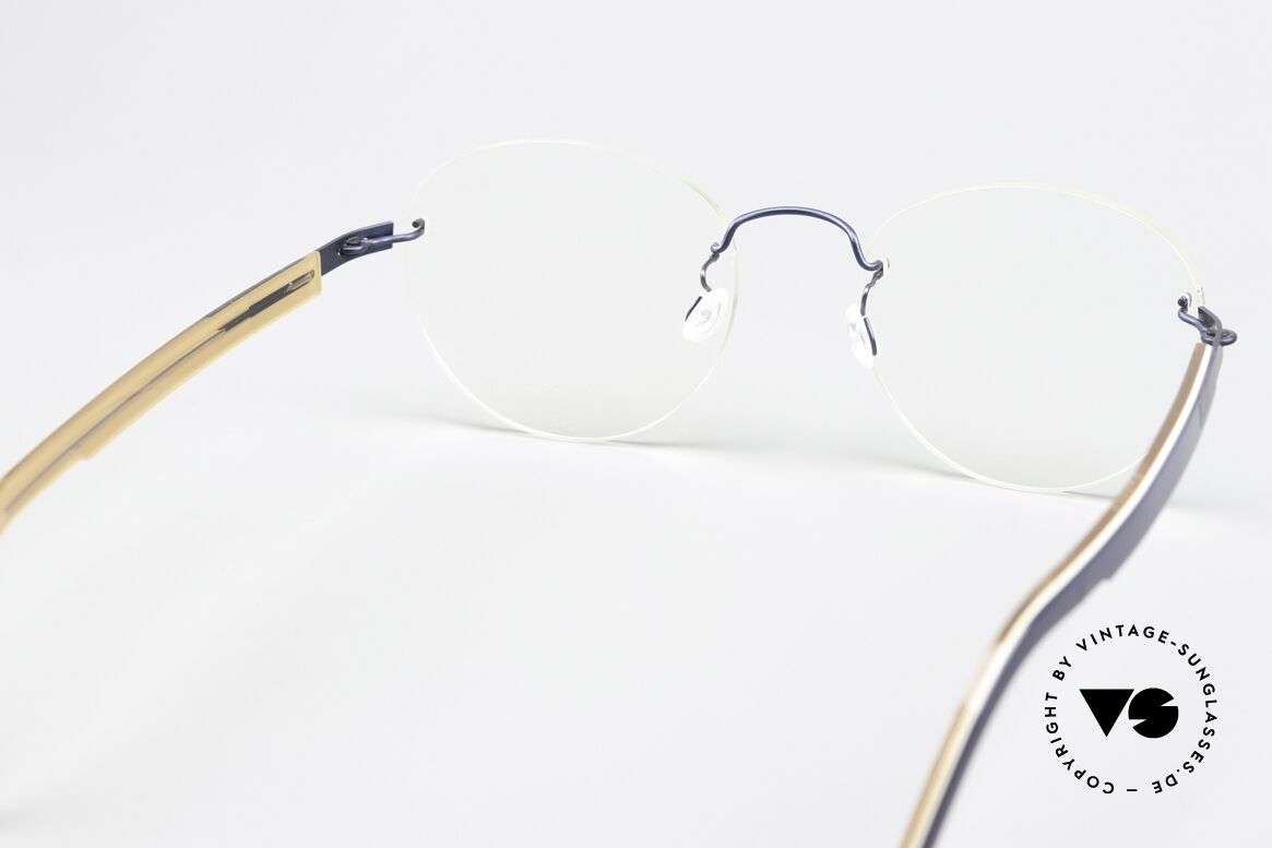 Lindberg 2110 Spirit Titan Brille Blau Metallic Hellbraun, Größe: extra small, Passend für Herren und Damen