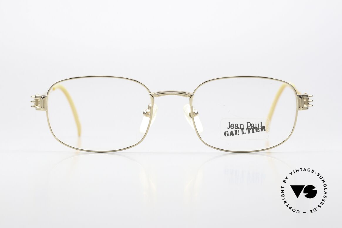 Jean Paul Gaultier 55-6107 Vergoldete Designerbrille, Gestell mit großartigen Details; in Größe 52/19, 140, Passend für Herren und Damen