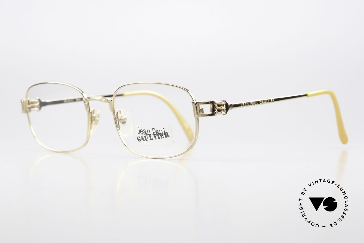 Jean Paul Gaultier 55-6107 Vergoldete Designerbrille, enorm hochwertig (typisch Gaultier), made in JAPAN, Passend für Herren und Damen