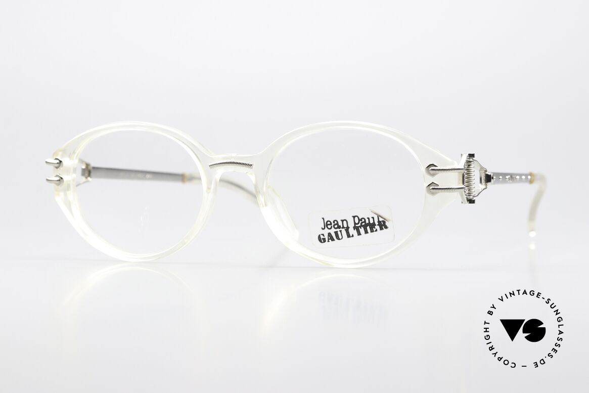 Jean Paul Gaultier 55-5201 Steampunk Brille Von 1996, edle 90er Jean Paul Gaultier Designer-Brillenfassung, Passend für Herren und Damen