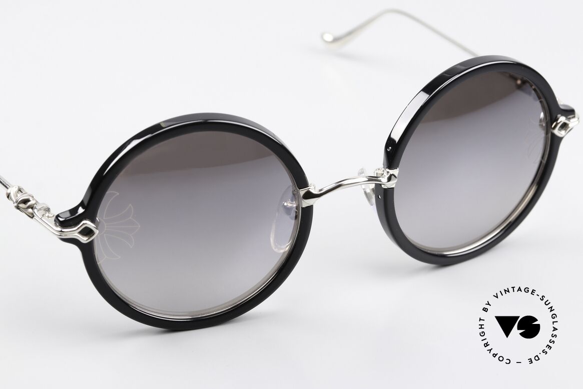 Chrome Hearts Moist Rockstar Sonnenbrille 2017, ungetragenes Modell, Größe 52-24, schwarz/silber, Passend für Herren und Damen