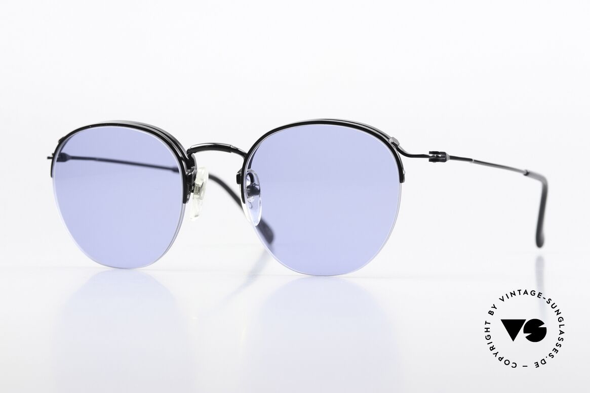 Jean Paul Gaultier 55-1172 Pantobrille Halb Rahmenlos, edle Jean Paul Gaultier 90er Jahre Sonnenbrille, Passend für Herren und Damen