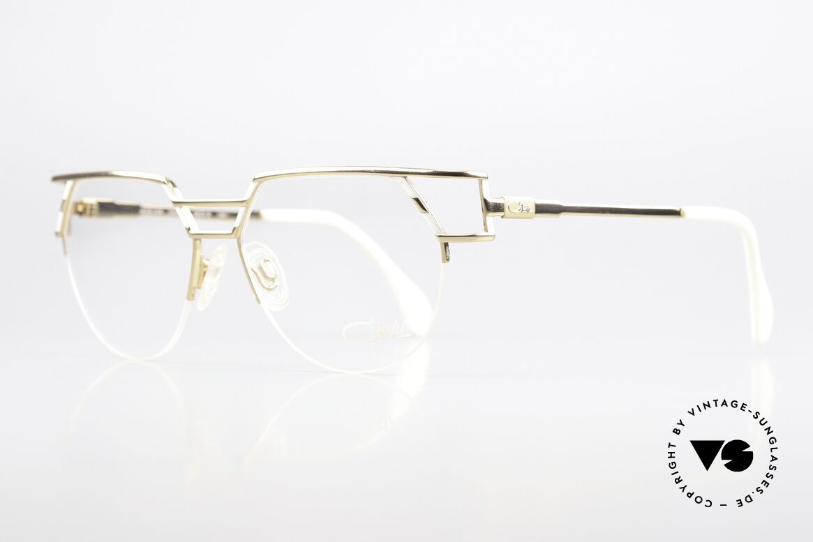 Cazal 248 90er No Retro Originalbrille, elegante Rahmengestaltung: gold/weiss, Gr. 56-16, Passend für Herren und Damen