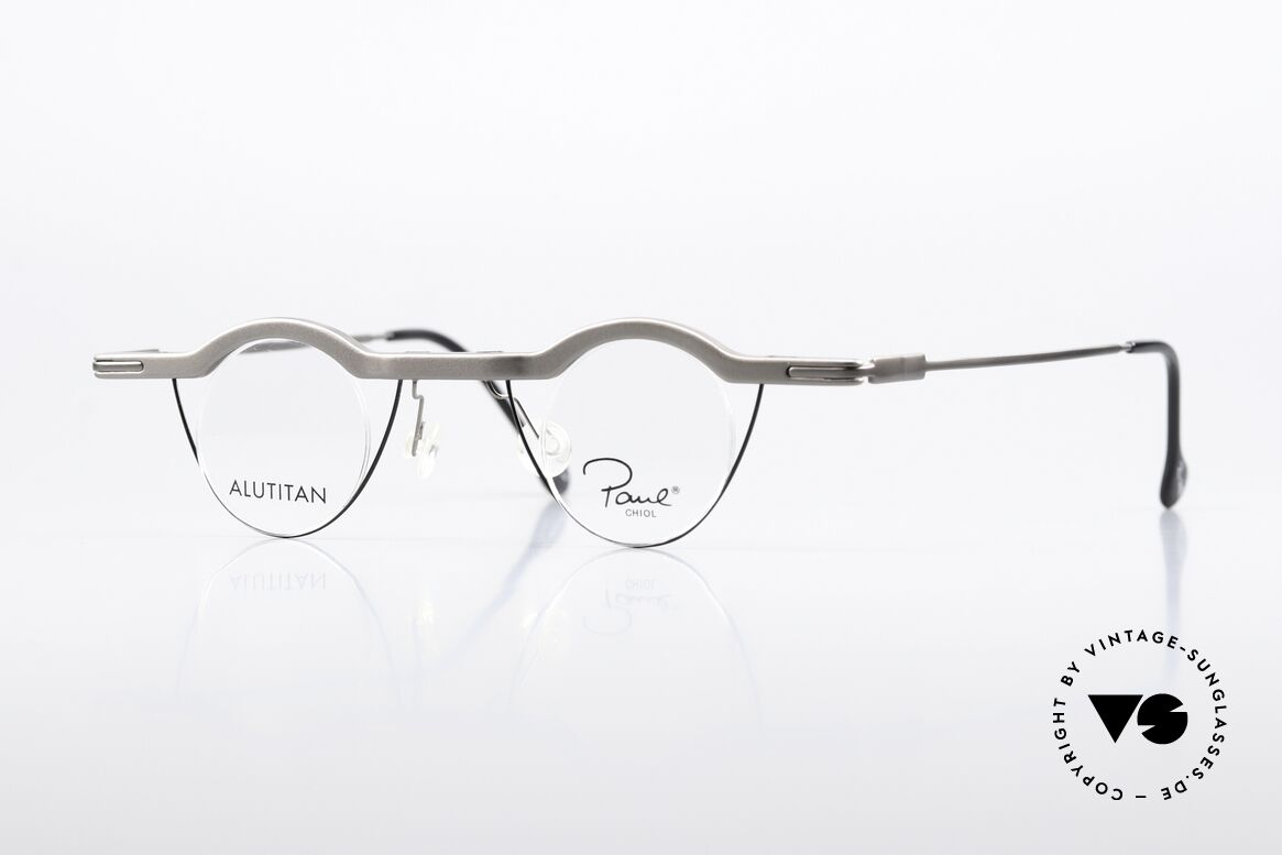 Paul Chiol 2019 Rare Bauhaus Brille Titanium, 1990er Paul Chiol Designer-Brille im Bauhaus-Stil, Passend für Herren und Damen