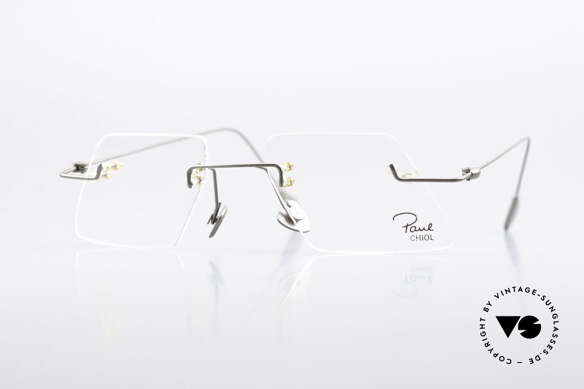 Paul Chiol 04 Randlose 90er Brillenkunst, kunstvolle Randlos-Brille; 90er Jahre von Paul Chiol, Passend für Herren und Damen