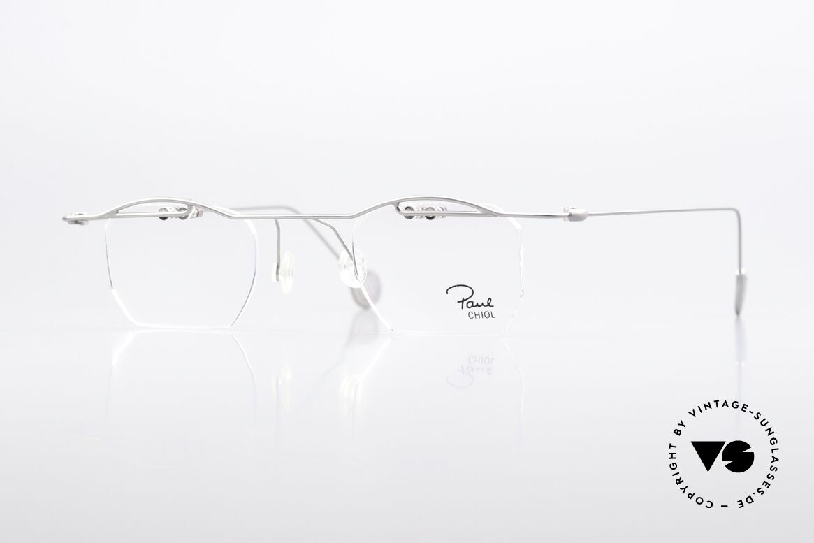 Paul Chiol 02 Randlosbrille Mit Oberbalken, kunstvolle vintage Brille; 90er Jahre von Paul Chiol, Passend für Herren und Damen