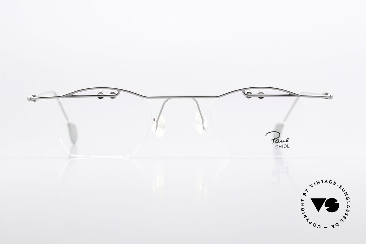 Paul Chiol 02 Randlosbrille Mit Oberbalken, Gläser sind mit kleinen Schrauben am Rahmen fixiert, Passend für Herren und Damen