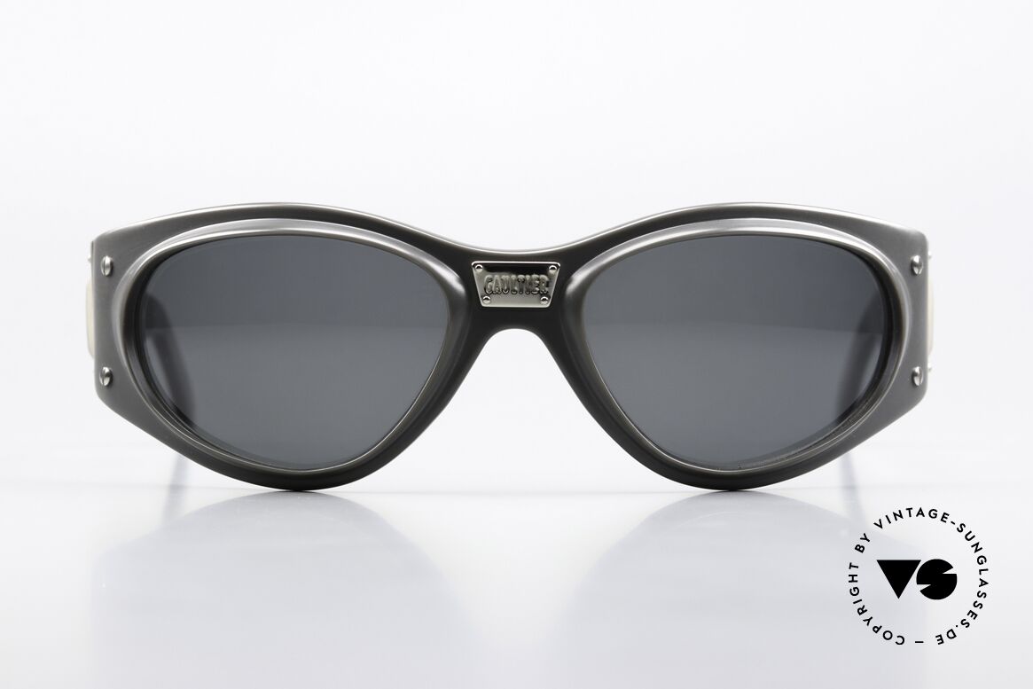 Jean Paul Gaultier 56-5001 Wrap Industrial Sonnenbrille, sportliche 90er Sonnenbrille von Jean Paul Gaultier, Passend für Herren