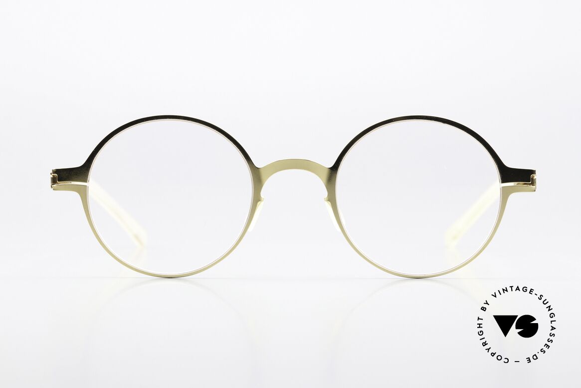 Mykita Pit Runde Brille Glossy Gold, Mykita Brille, Modell PIT, Größe 46-22 in Color 013, Passend für Herren und Damen