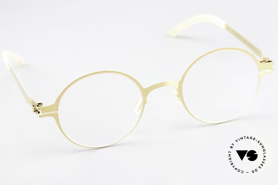 Mykita Pit Runde Brille Glossy Gold, ungetragenes Modell mit original Mykita Verpackung, Passend für Herren und Damen