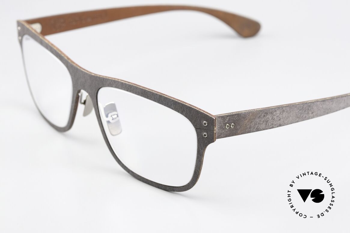 Lucas de Stael Stratus Thin 10 Luxusbrille Mit Lederüberzug, Stratus Thin Collection mit adjustierbaren Nasenpads, Passend für Herren