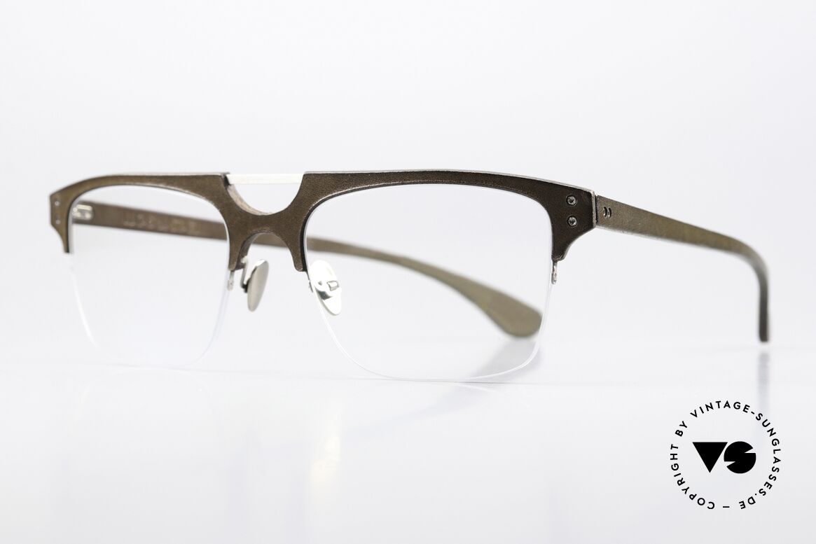 Lucas de Stael Minotaure Thin 15 Herrenbrille Lederüberzogen, Nylor-Modell mit Leder-Überzug (Connoisseur-Brille), Passend für Herren