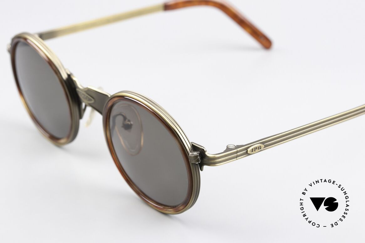 Jean Paul Gaultier 56-3272 Ultra Rare Runde 90er Brille, echte Rarität im Unisex-Design mit 'St. Tropez Flair', Passend für Herren und Damen
