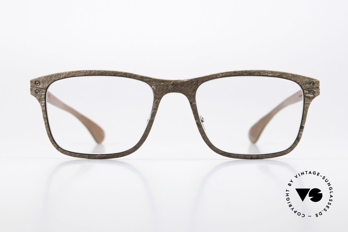 Lucas de Stael Stratus Thin 02 Copper Granite Leder Braun, eine klassische Designerbrille; handmade in France, Passend für Herren