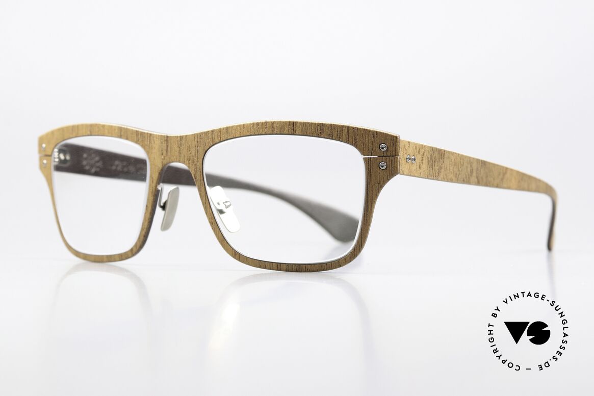 Lucas de Stael Nemus 22 Walnuss Braunes Rindsleder, Luxusmodell mit Leder-Überzug (Connoisseur-Brille), Passend für Herren