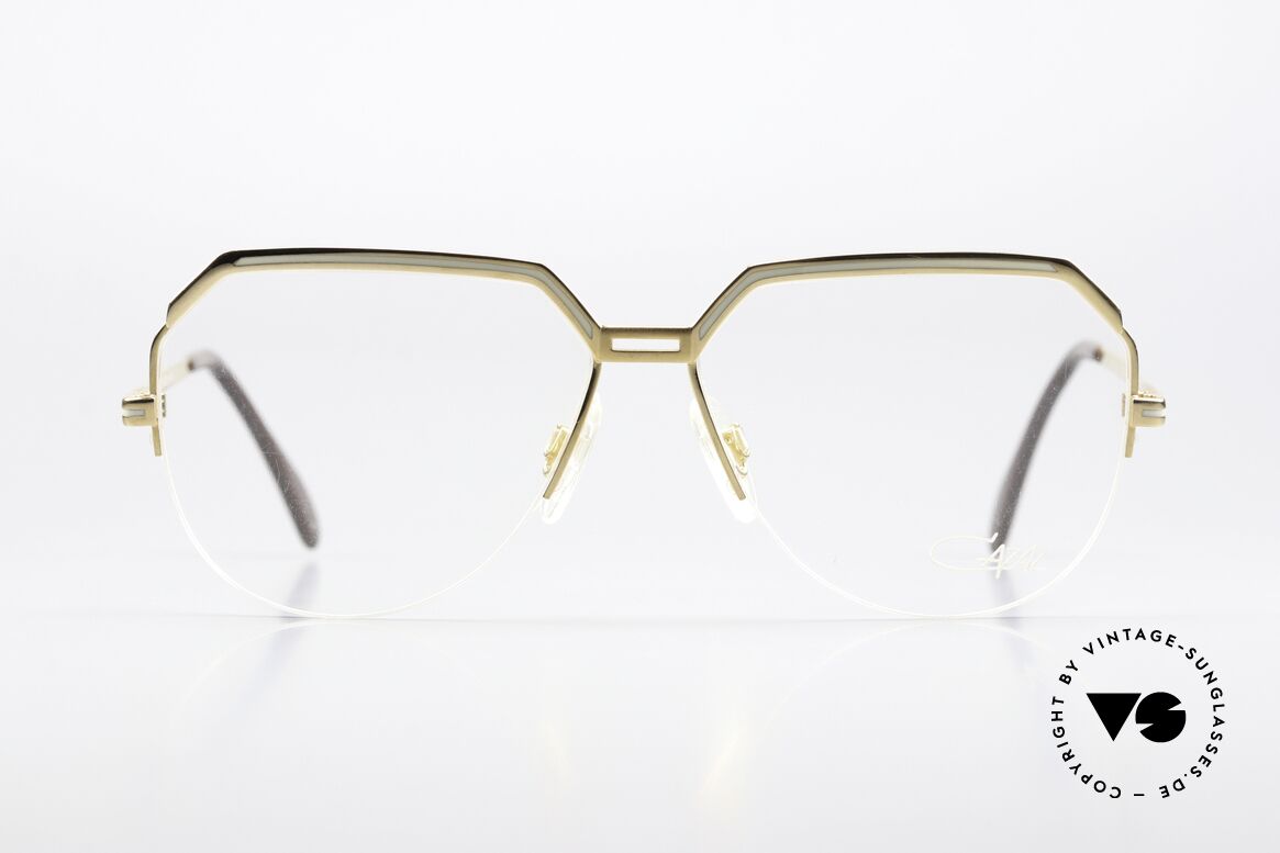 Cazal 732 Alte West Germany Brille 80s, halb rahmenlose Herren-Nylor-Brille von 1987, Passend für Herren