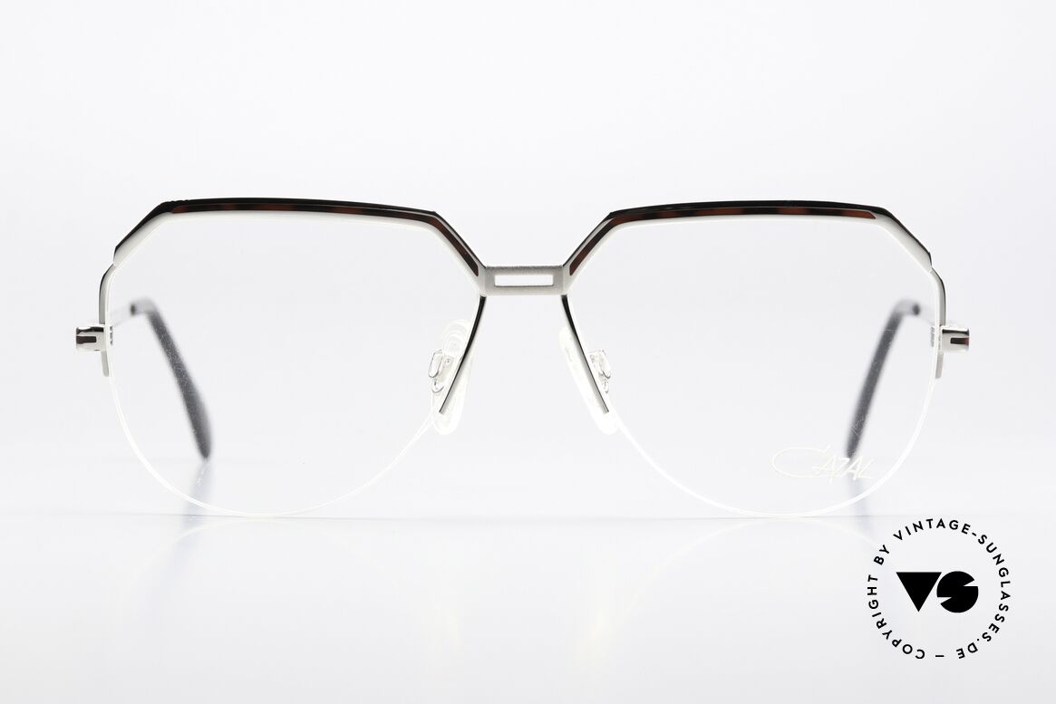 Cazal 732 Aviator Designerbrille 1987, halb rahmenlose Herren-Nylor-Brille von 1987, Passend für Herren