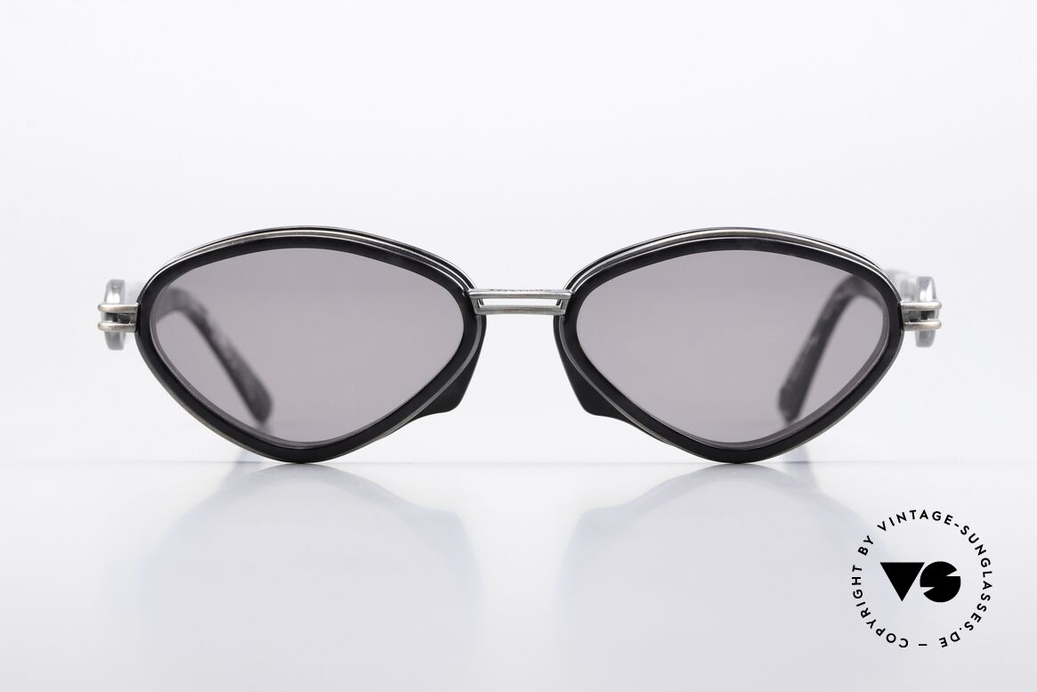 Jean Paul Gaultier 56-0015 Steampunk 90er Sonnenbrille, markante Rahmengestaltung 'Steampunk Stil', Passend für Herren und Damen