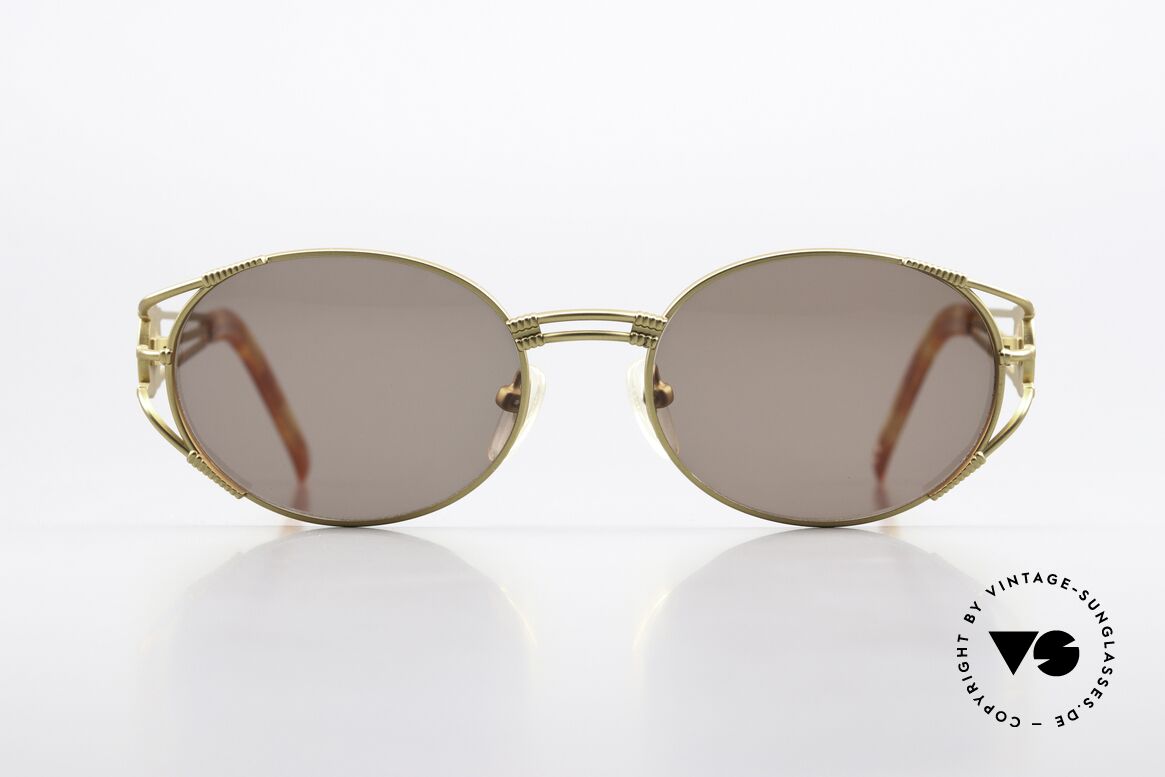 Jean Paul Gaultier 58-5106 Steampunk Sonnenbrille 1997, rare Designer-Sonnenbrille von 1997 in mattgold, Passend für Herren und Damen