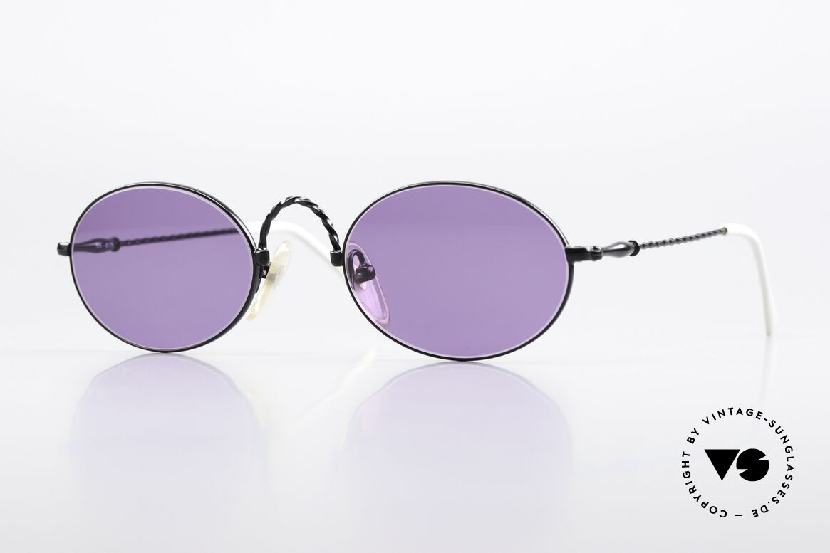 Jean Paul Gaultier 55-0175 Vintage Brille Schwarz Lila, hochwertige Sonnenbrille von Jean Paul Gaultier, Passend für Herren und Damen