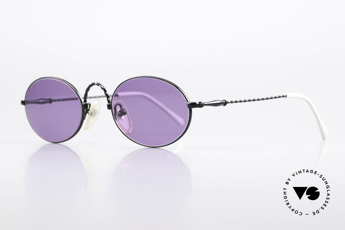 Jean Paul Gaultier 55-0175 Vintage Brille Schwarz Lila, hervorragende Verarbeitung aus den 1990er Jahren, Passend für Herren und Damen