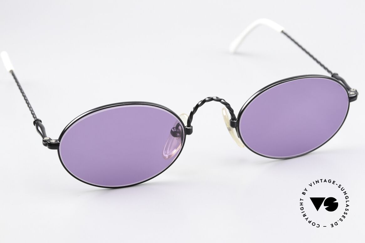 Jean Paul Gaultier 55-0175 Vintage Brille Schwarz Lila, unbenutzt (wie alle unsere vintage Gaultier Brillen), Passend für Herren und Damen