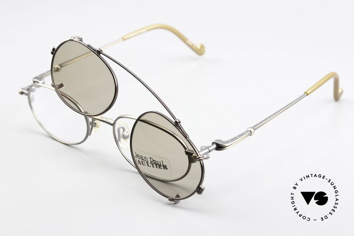Jean Paul Gaultier 55-0012 Vintage Brille Mit Sonnenclip, Größe: medium, Passend für Herren und Damen