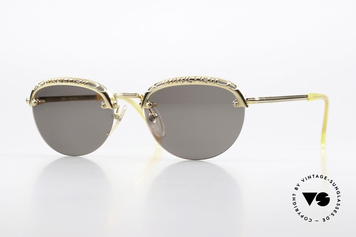 Jean Paul Gaultier 56-3175 Opulente Sonnenbrille Damen, opulente Jean Paul Gaultier Sonnenbrille von 1999, Passend für Damen