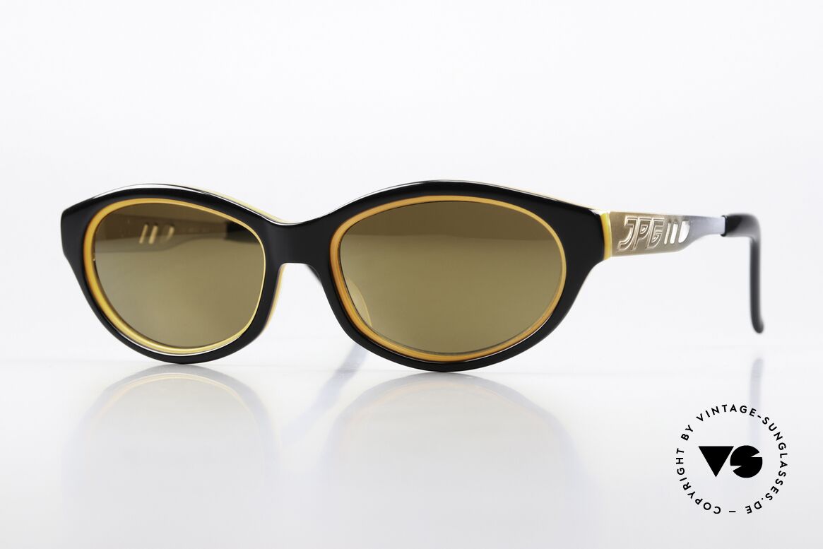 Jean Paul Gaultier 58-7204 Gold Verspiegelte Brille 1999, sportliche Gaultier Designer-Sonnenbrille von 1999, Passend für Herren und Damen