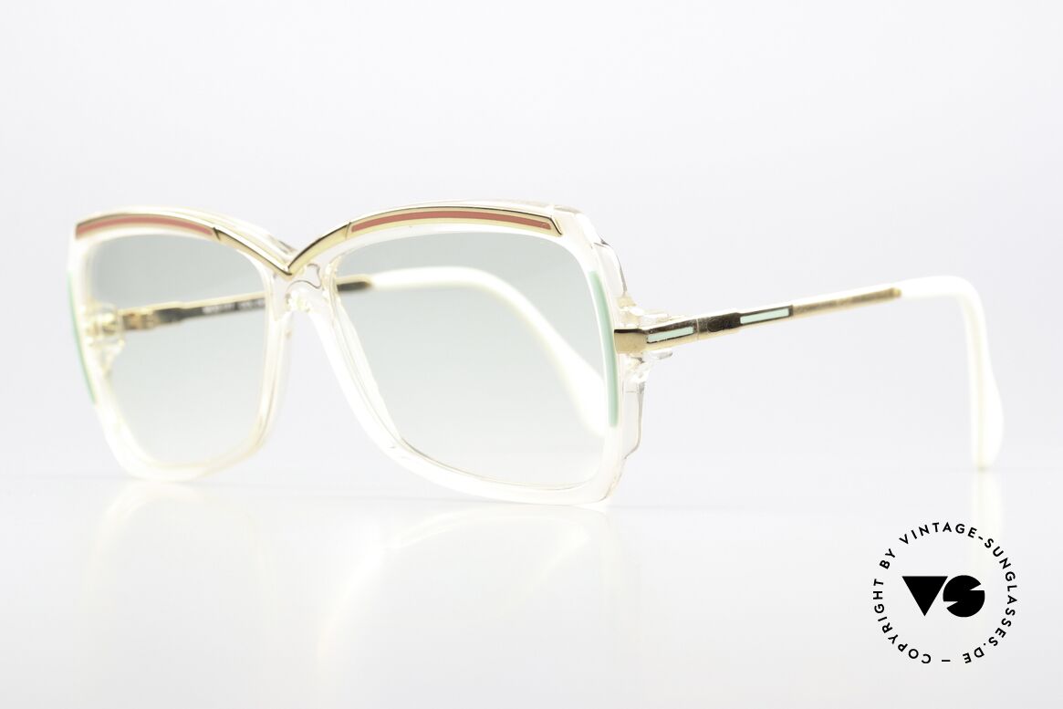 Cazal 177 Damen Designerbrille 1987, Rahmen in kristall-türkis-rot-gold (Designerstück), Passend für Damen