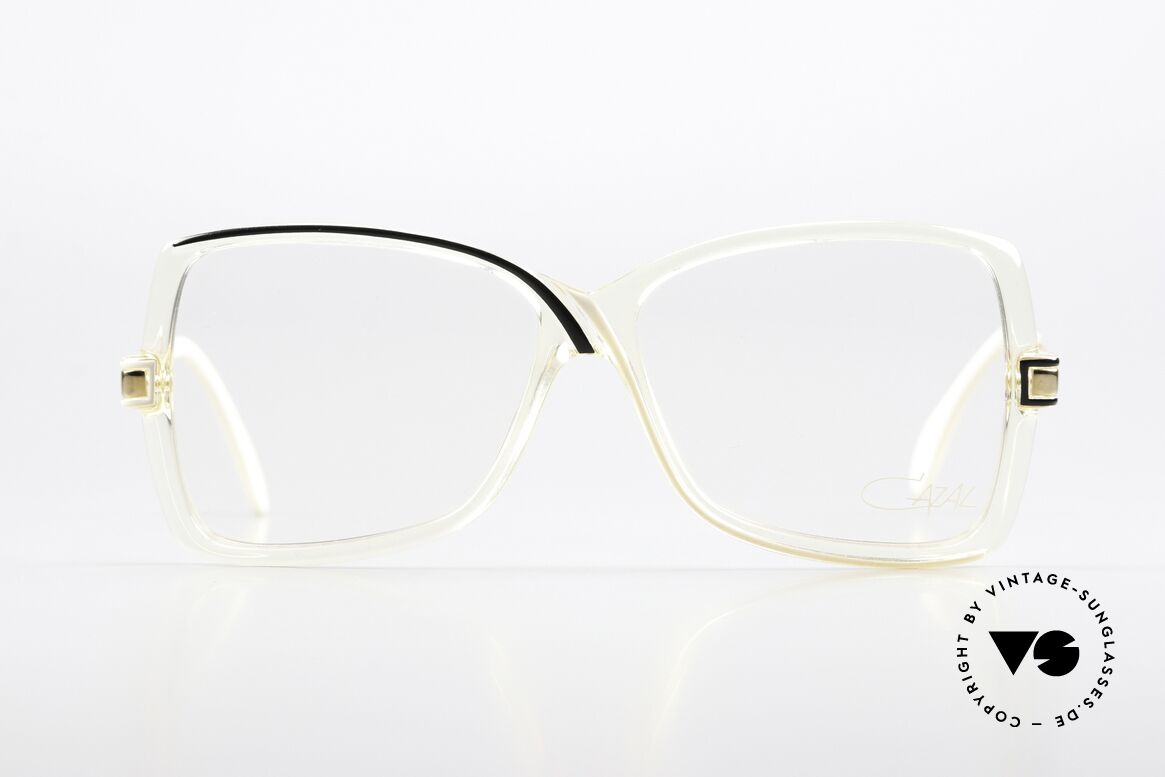 Cazal 175 Echt 80er Vintage Brille, transparenter Rahmen mit schwungvollen Linien, Passend für Damen