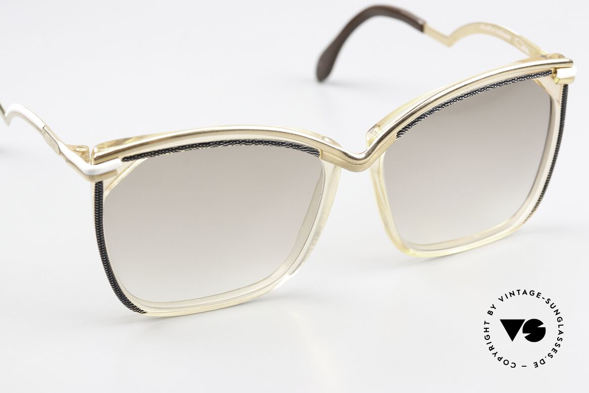 Cazal 157 Tolle Alte 80er Damenbrille, leicht braun-getönte Sonnengläser; mit 100% UV, Passend für Damen