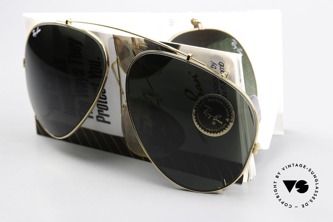 Ray Ban Aviator 62mm Clip-On Clip On 62mm Mit G15 Glas, orig. Clip-On für die alten 62er Ray-Ban Aviator, Passend für Herren und Damen