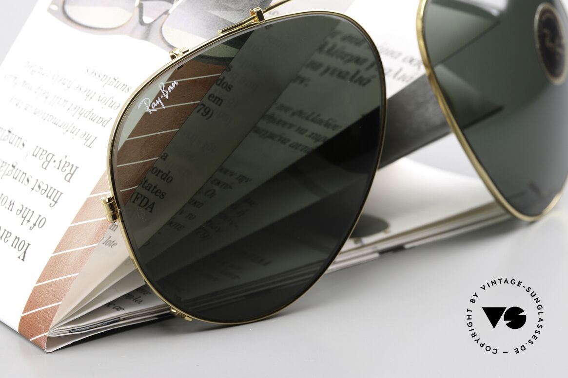 Ray Ban Aviator 62mm Clip-On Clip On 62mm Mit G15 Glas, Mineralgläser mit der legendären "B&L"-Gravur, Passend für Herren und Damen