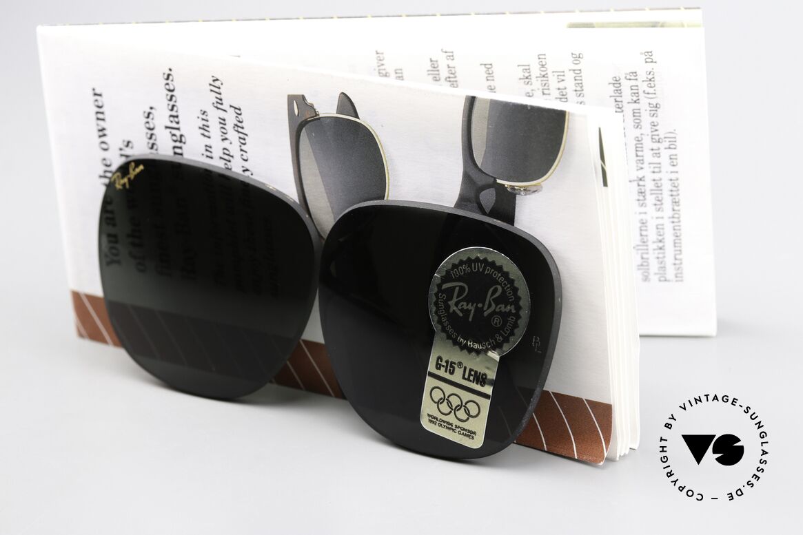 Ray Ban Clubmaster Lenses B&L USA Sonnengläser G15, original Gläser für das alte Modell "Clumaster I", Passend für Herren und Damen