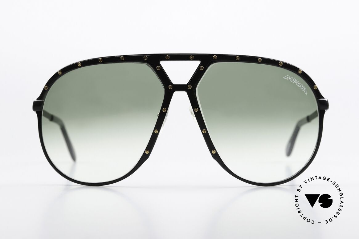 Alpina M1 Schwarz & Goldene Schrauben, ALPINA M1 West Germany Sonnenbrille von 1986, Passend für Herren