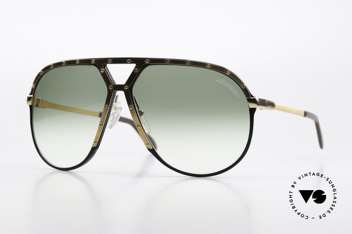 Alpina M1 Version Gold Schwarz Gold, ALPINA M1 West Germany Sonnenbrille von 1986, Passend für Herren