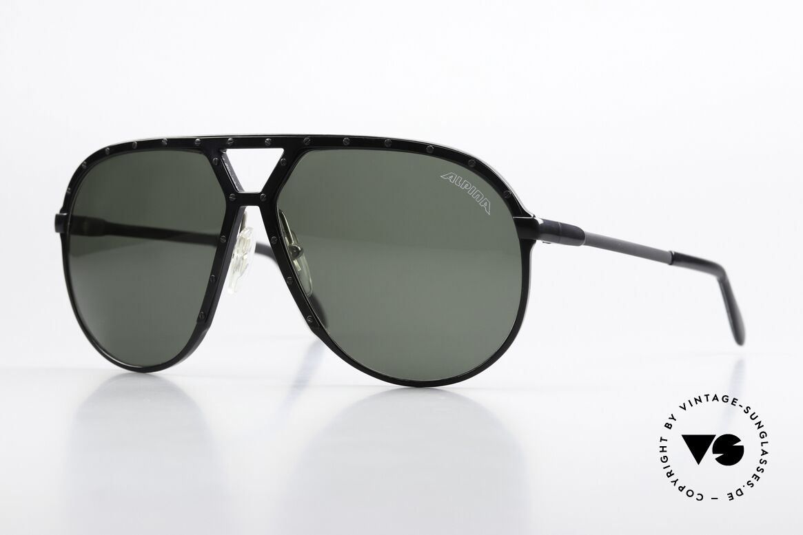 Alpina M1 Schwarz & Schwarze Schrauben, ALPINA M1 West Germany Sonnenbrille von 1986, Passend für Herren