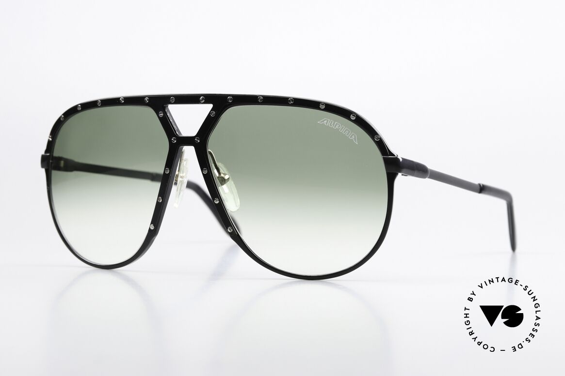 Alpina M1 Schwarz & Silberne Schrauben, ALPINA M1 West Germany Sonnenbrille von 1986, Passend für Herren