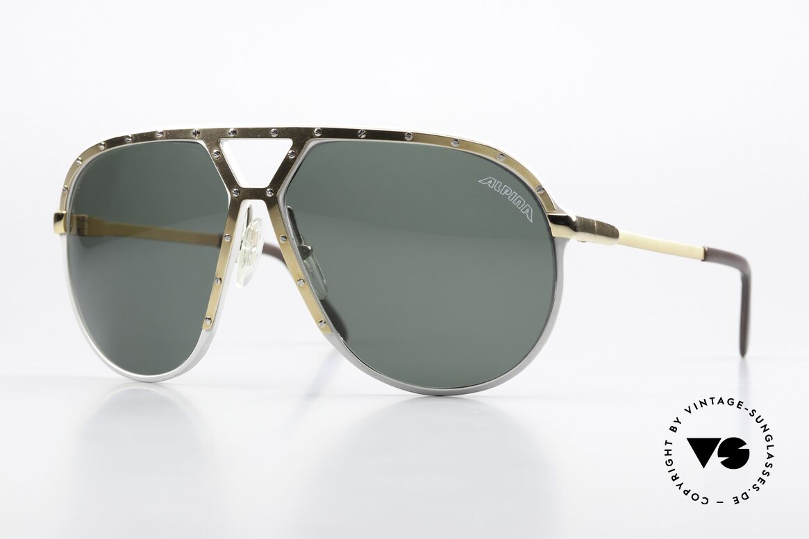 Alpina M1 Gold Silber Gold Variante, ALPINA M1 West Germany Sonnenbrille von 1986, Passend für Herren